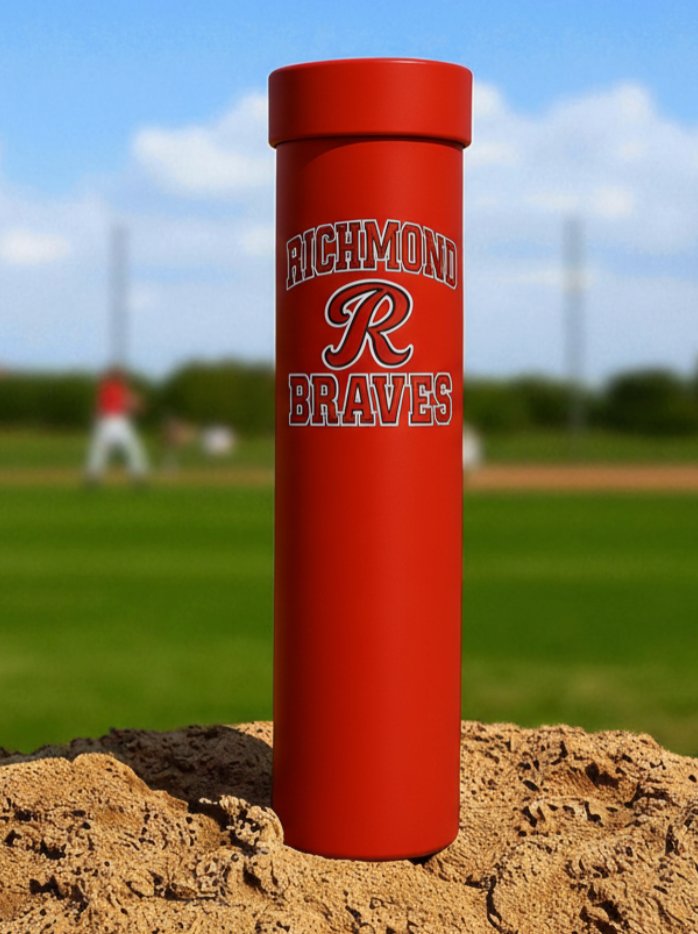 Crimson Red Tee Sleeve on baseball field